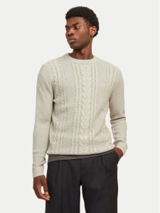 Jack&Jones Sweter Craig 12258480 Écru Regular Fit