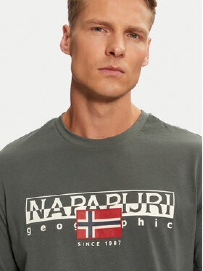 Napapijri T-Shirt S-Aylmer NP0A4HTO Zielony Regular Fit