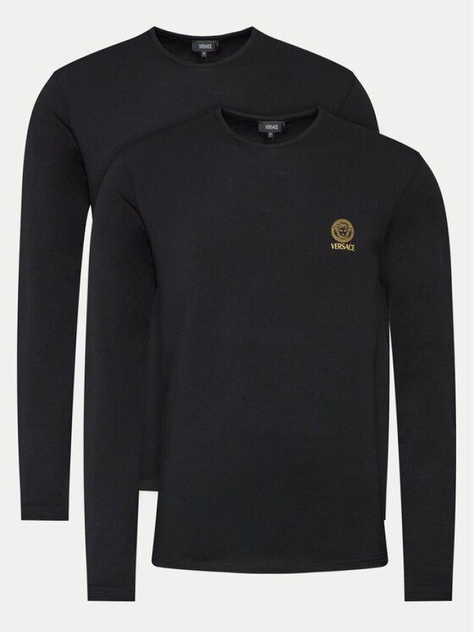 Versace Komplet 2 longsleeve AU10197 Czarny Slim Fit