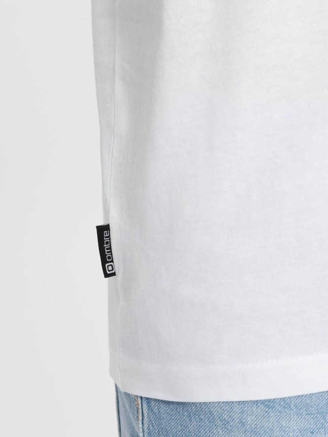 T-shirt męski bawełniany z nadrukiem California - biały V1 OM-TSPT-0128 - XXL