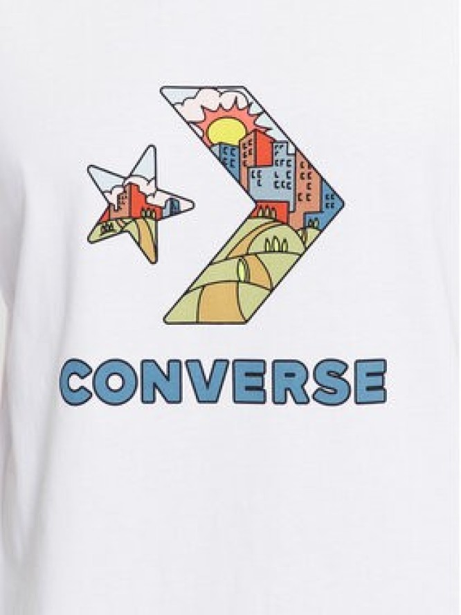 Converse T-Shirt Star Chevron Block Infill Ss Tee 10025280-A02 Biały Regular Fit