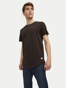 Jack&Jones T-Shirt Jjenoa 12113648 Brązowy Long Line Fit