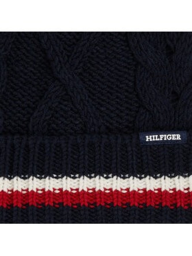 Tommy Hilfiger Czapka Monotype Chunky Knit Beanie AM0AM11506 Granatowy