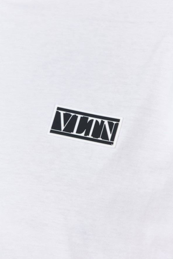 VALENTINO Biały t-shirt męski z logo vltn