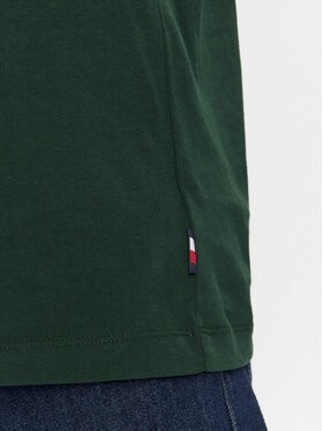 Tommy Hilfiger T-Shirt Small Hilfiger Tee MW0MW34387 Zielony Slim Fit