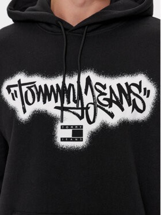 Tommy Jeans Bluza Spray Graffiti DM0DM18419 Czarny Relaxed Fit