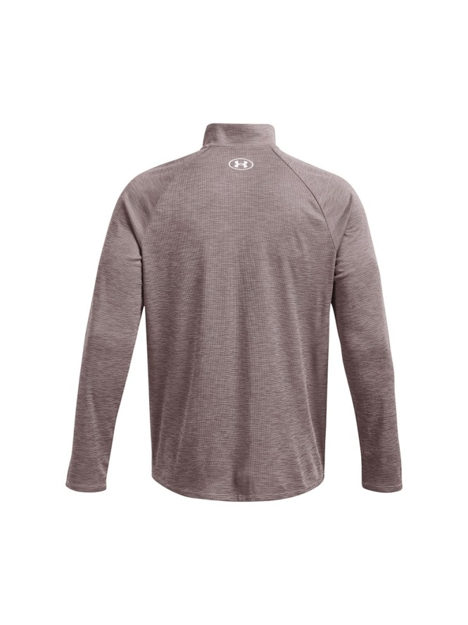 Longsleeve treningowy męski Under Armour UA Tech Textured 1/2 Zip - brązowy