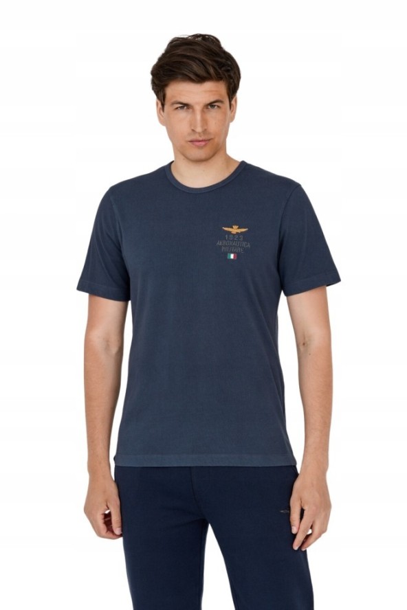 AERONAUTICA MILITARE Granatowy t-shirt męski