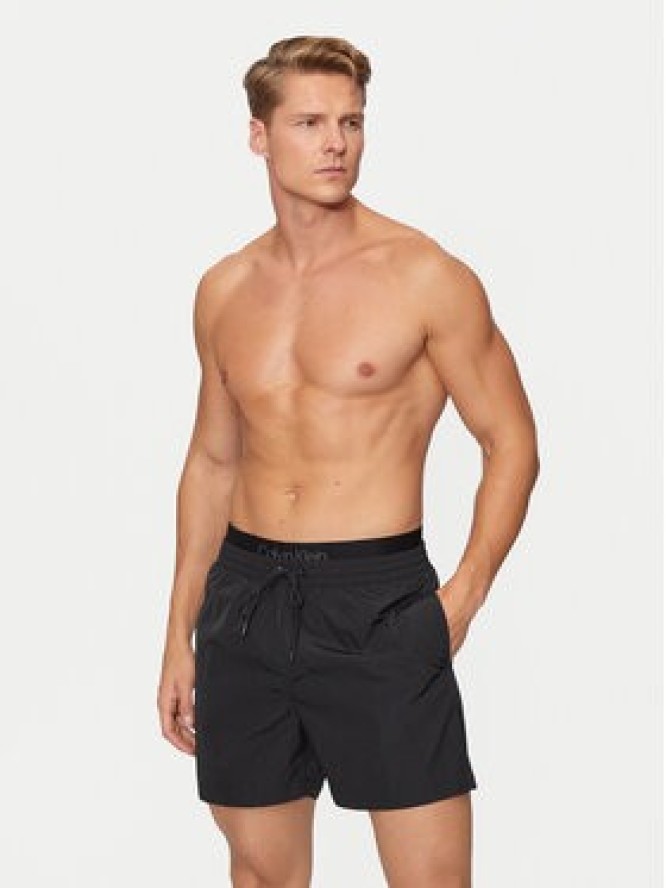 Calvin Klein Swimwear Szorty kąpielowe KM0KM01081 Czarny Regular Fit