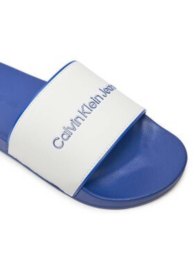 Calvin Klein Jeans Klapki Slide Institutional YM0YM01019 Biały