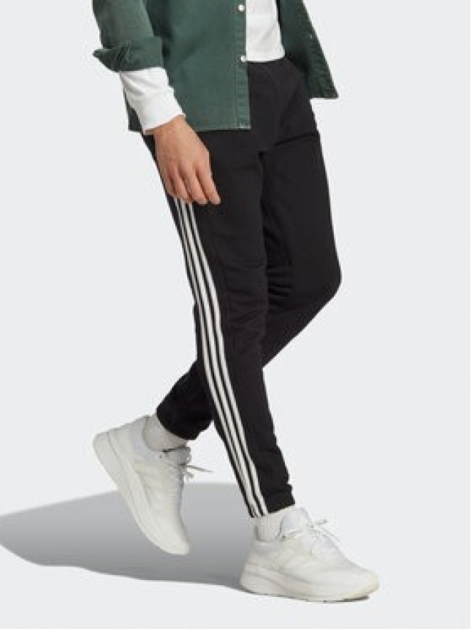 adidas Spodnie dresowe Essentials French Terry Tapered Elastic Cuff 3-Stripes Joggers IC0050 Czarny Regular Fit