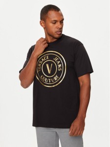 Versace Jeans Couture T-Shirt 77GAHT01 Czarny Regular Fit