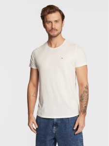 Tommy Jeans T-Shirt Jaspe DM0DM09586 Biały Slim Fit