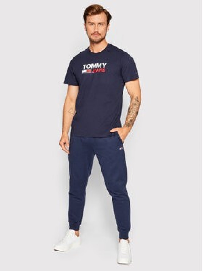 Tommy Jeans T-Shirt Corp Logo DM0DM15379 Granatowy Regular Fit