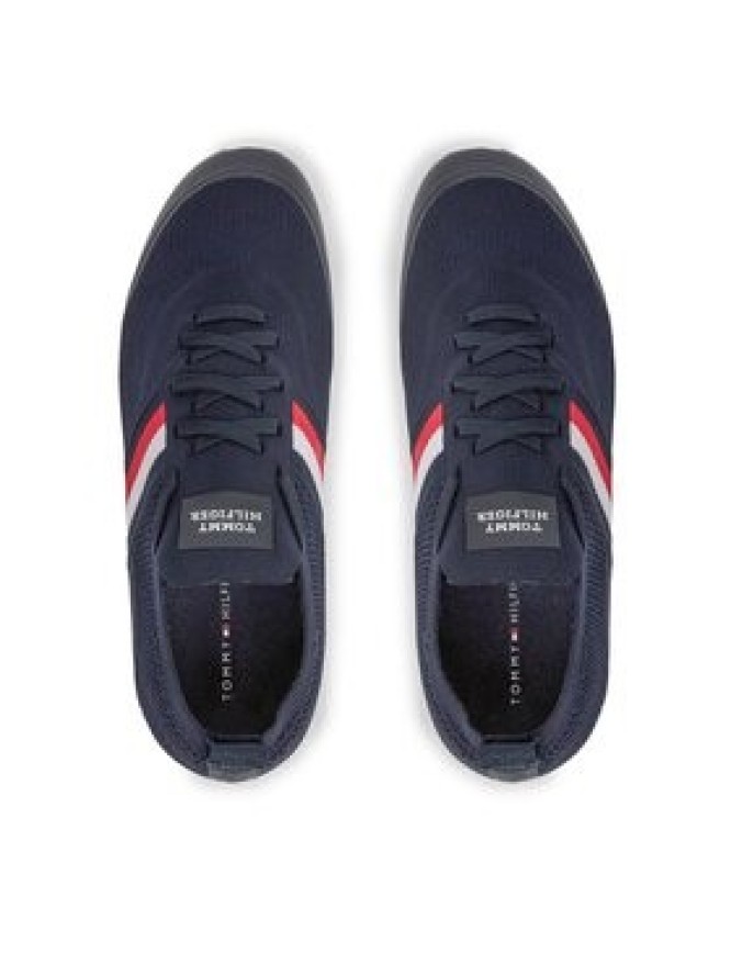 Tommy Hilfiger Sneakersy Modern Runner Knit Stripes Ess FM0FM04798 Granatowy