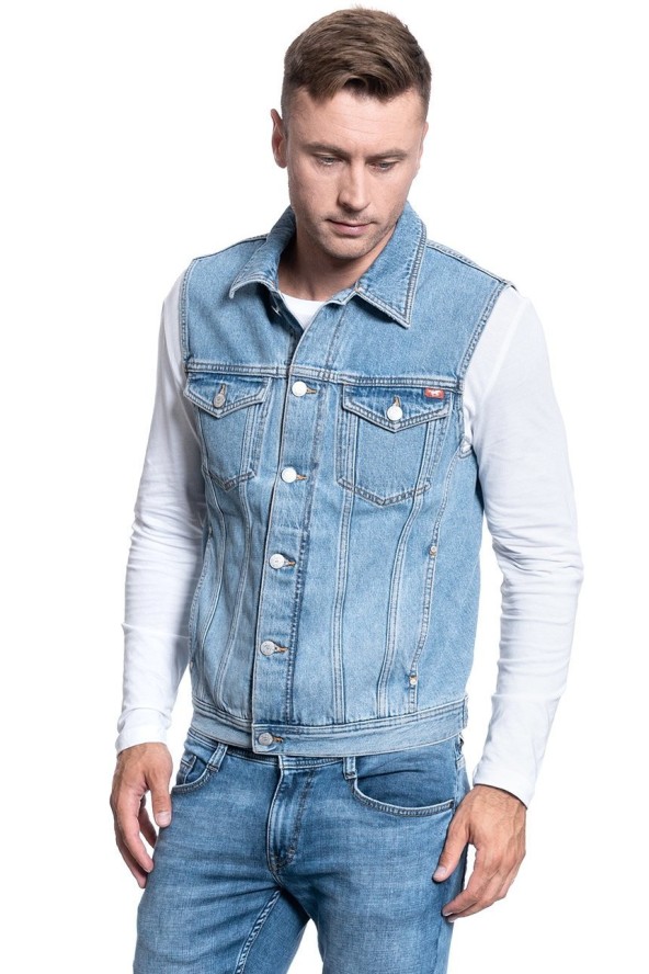 MĘSKI BEZRĘKAWNIK JEANSOWY MUSTANG BIKER VEST 1009610 5000 210