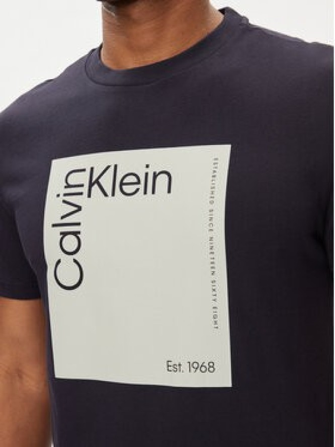 Calvin Klein T-Shirt Square Logo K10K112503 Granatowy Regular Fit