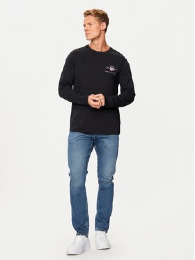 Gant Longsleeve Archive Shield 2004058 Czarny Regular Fit