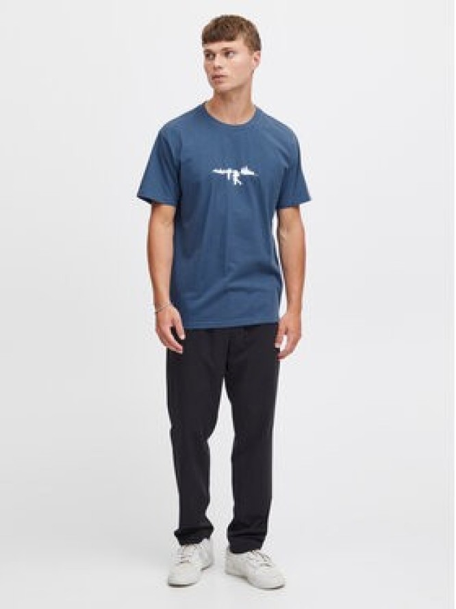 Solid T-Shirt 21108029 Niebieski Regular Fit