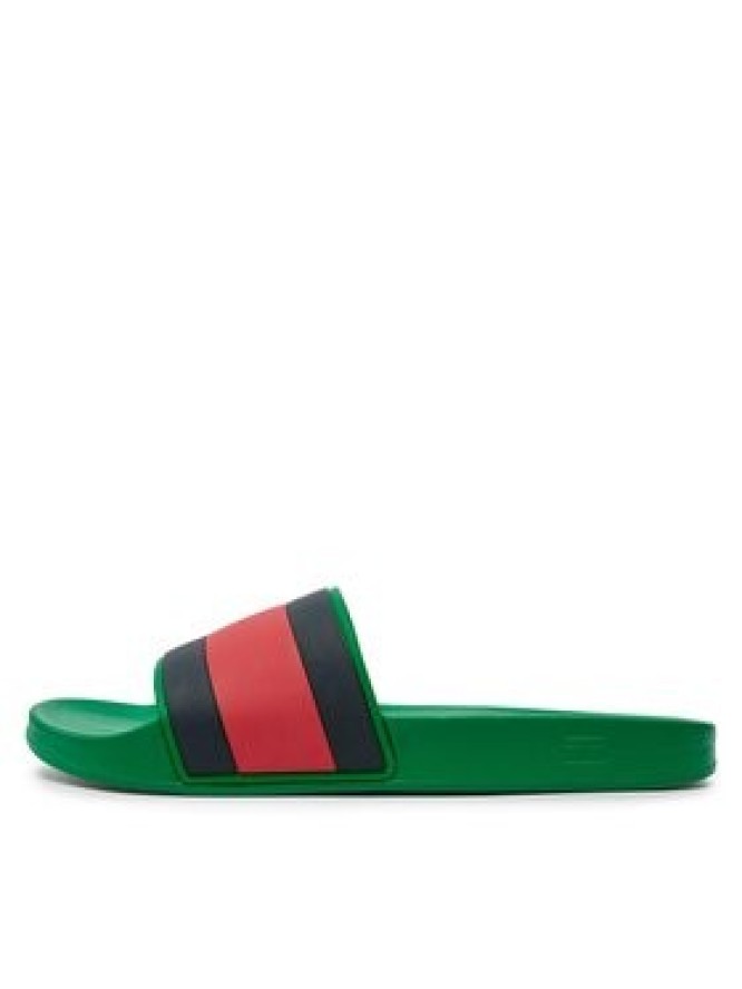 Tommy Jeans Klapki Rubber Th Flag Pool Slide FM0FM04263 Zielony