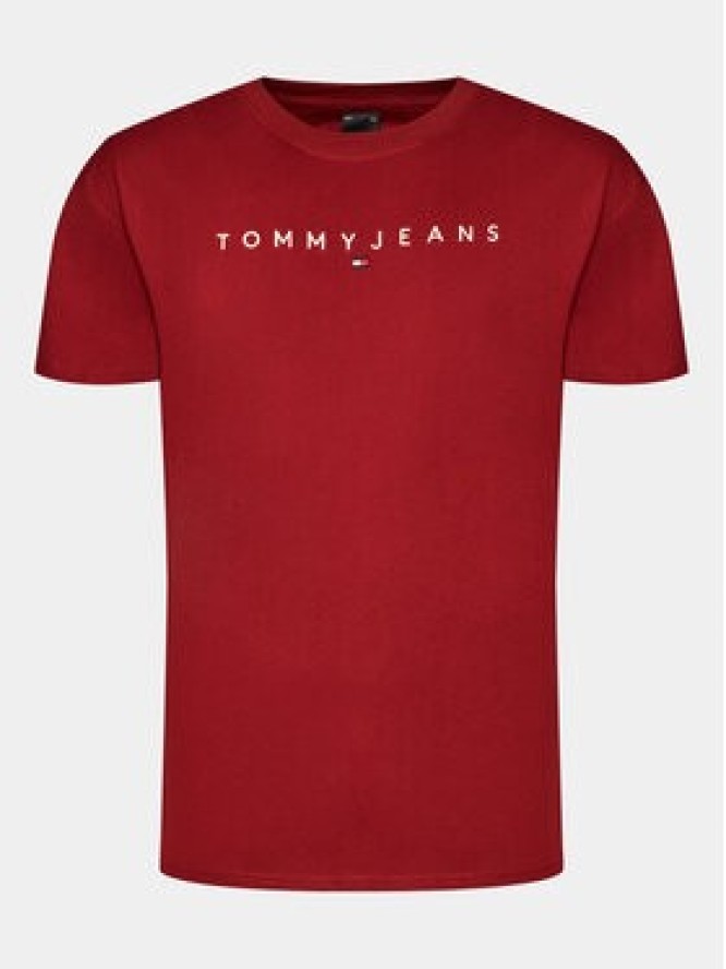 Tommy Jeans T-Shirt Linear Logo DM0DM17993 Czerwony Regular Fit