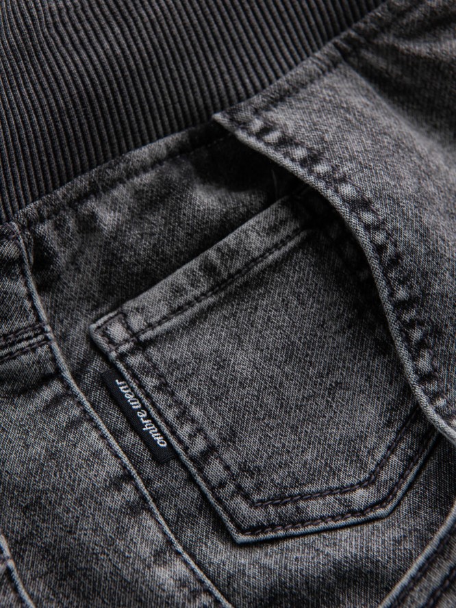 Spodnie męskie marmurkowe JOGGERY z przeszyciami - szare V3 OM-PADJ-0108 - XXL