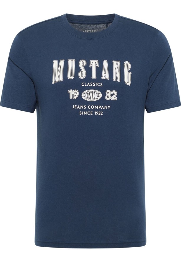 MUSTANG AUSTIN MĘSKI T-SHIRT KOSZULKA NADRUK DRESS BLUES 1014938 5334