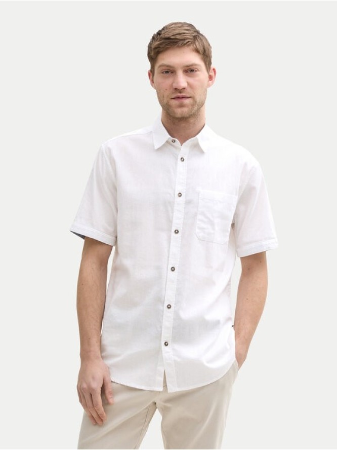 Tom Tailor Koszula 1045098 Biały Regular Fit