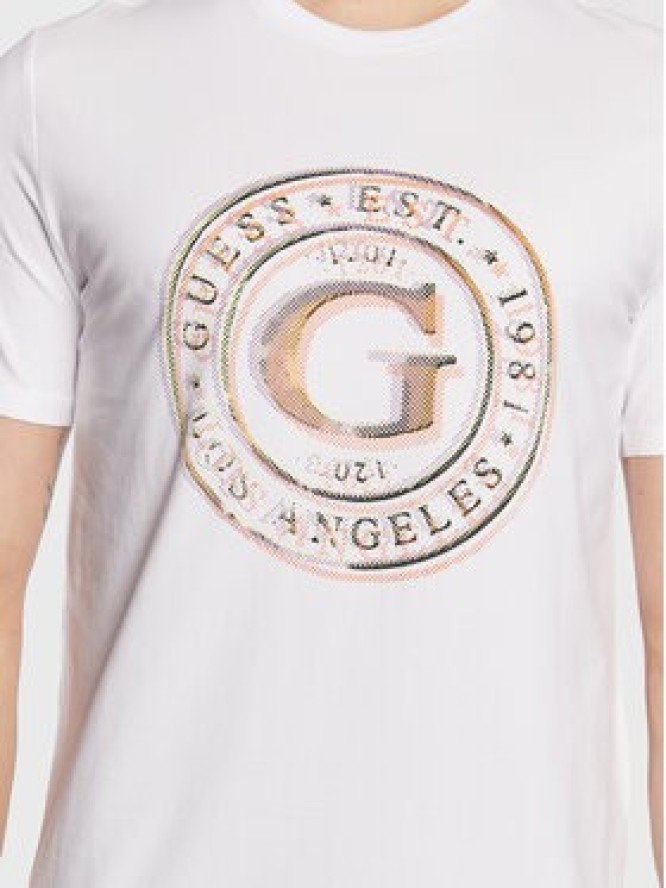 Guess T-Shirt Round Logo M3GI11 J1314 Biały Slim Fit