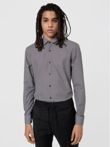 Hugo Koszula Kenno 50443550 Szary Slim Fit