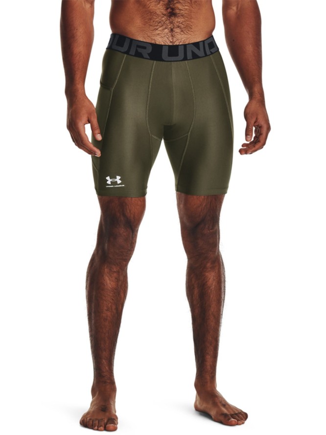 Legginsy kolarki treningowe męskie Under Armour UA Hg Armour Shorts - oliwkowe/khaki