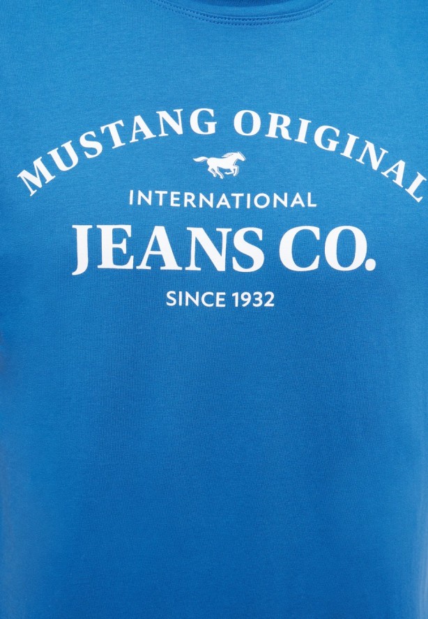 MUSTANG AUSTIN MĘSKI T-SHIRT KOSZULKA NADRUK DARK BLUE 1014942 5232