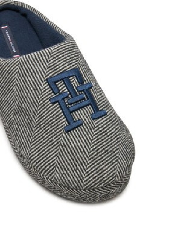 Tommy Hilfiger Kapcie Embroi Herringbone House Shoe FM0FM05539 Czarny