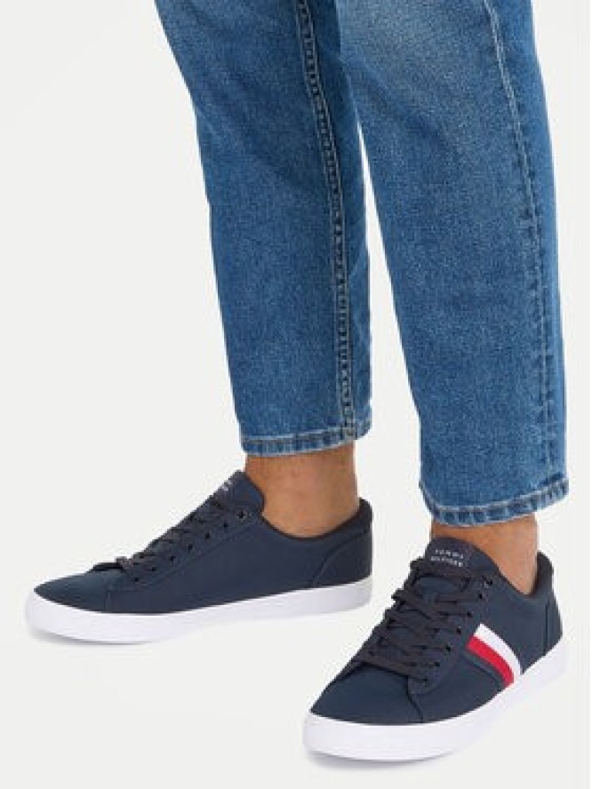 Tommy Hilfiger Tenisówki Iconic Vulc Stripes Mesh FM0FM05072 Granatowy