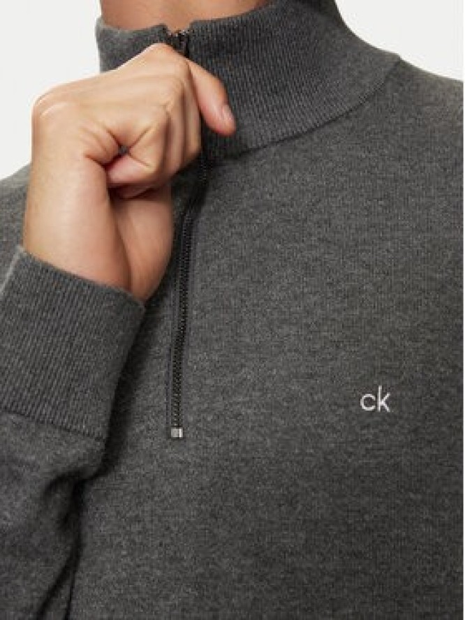Calvin Klein Sweter K10K113748 Szary Slim Fit
