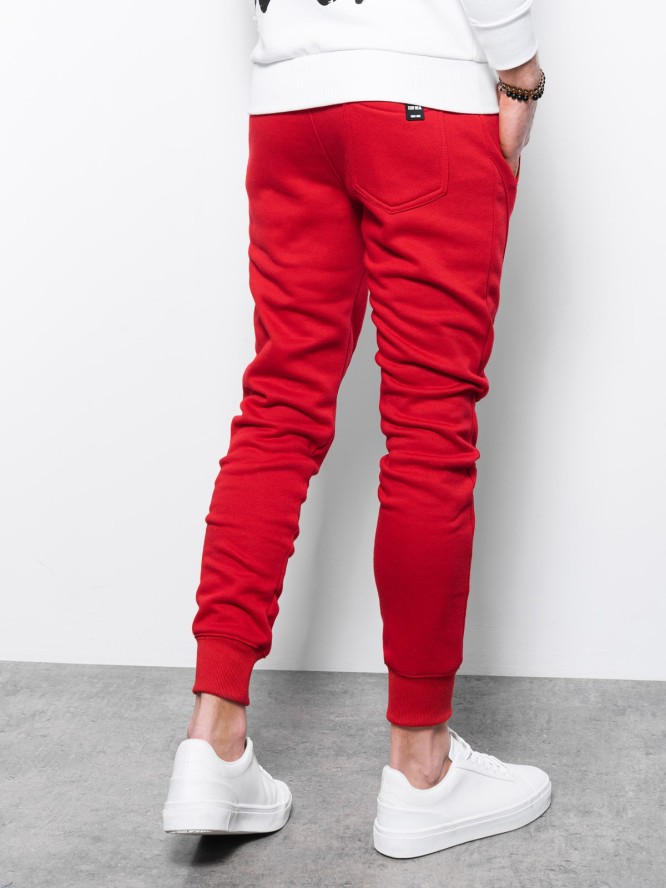 Spodnie męskie dresowe JOGERRY - czerwony V12 OM-PABS-0134 - XXL