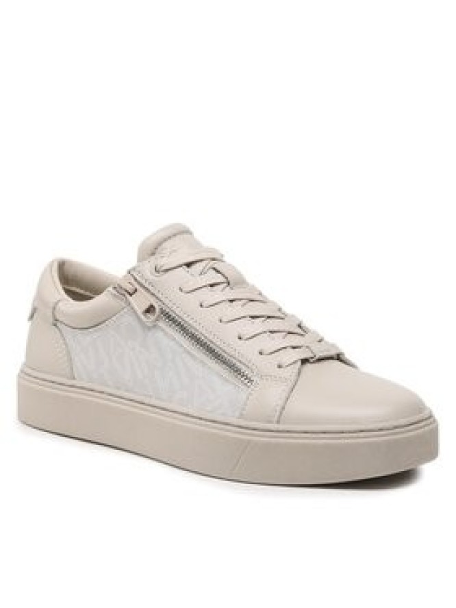 Calvin Klein Sneakersy Low Top Lace Up W/Zip Mono HM0HM01059 Beżowy