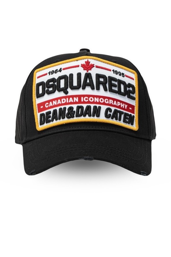DSQUARED2 Czarna czapka canadian iconography