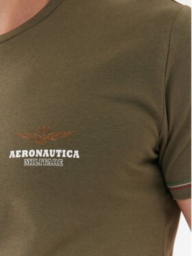 Aeronautica Militare T-Shirt AM1UTI003 Zielony Regular Fit