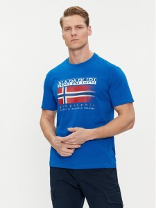 Napapijri T-Shirt S-Kreis NP0A4HQR Niebieski Regular Fit