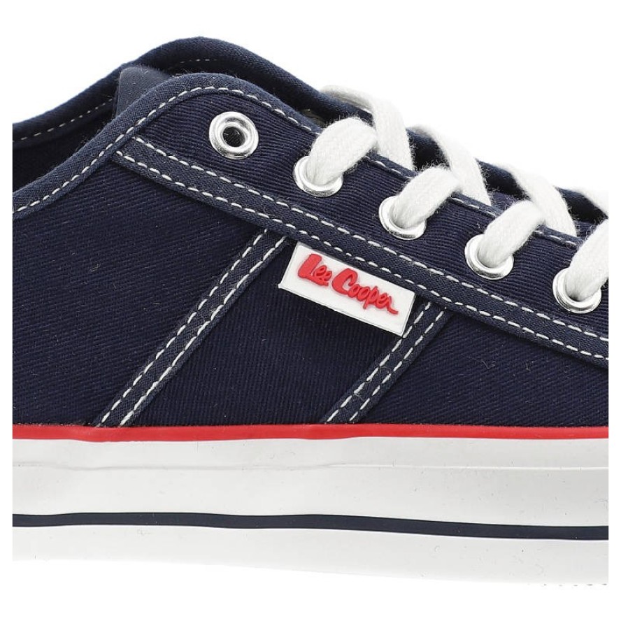 Granatowe Trampki Lee Cooper Modne Buty Męskie