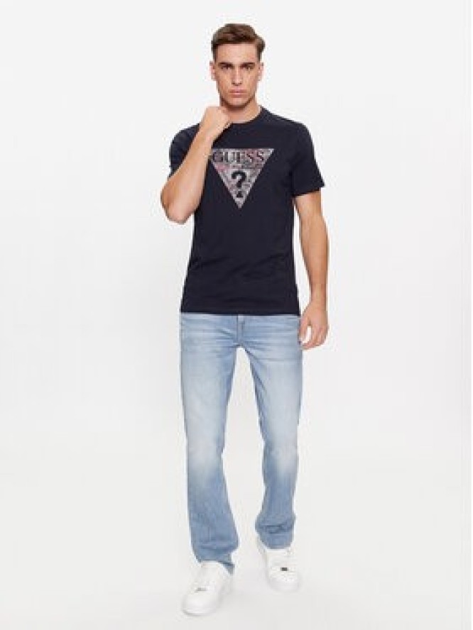 Guess T-Shirt M4RI29 J1314 Granatowy Slim Fit