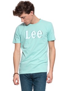 LEE T SHIRT DISTORTED LOGO TEE FADED MINT L61OFENC