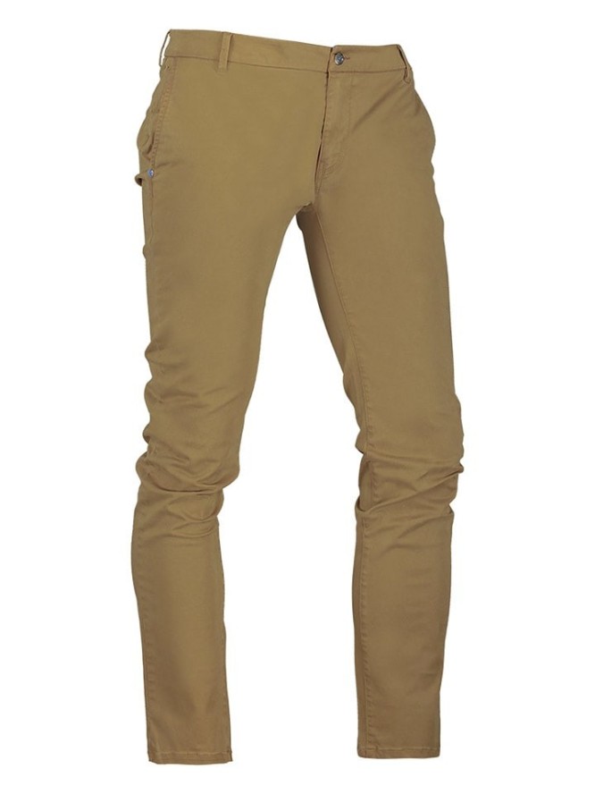 NEW ZEALAND AUCKLAND Spodnie chino "Napier Satin" w kolorze beżowym rozmiar: W38