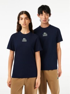 Lacoste T-Shirt TH1147 Granatowy Regular Fit