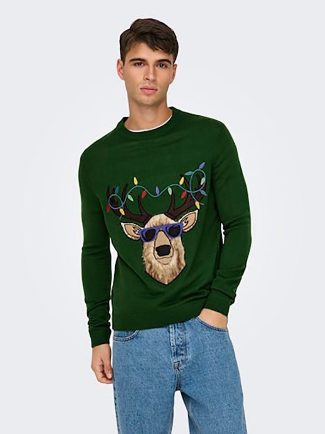 ONLY & SONS Sweter w kolorze zielonym rozmiar: M