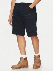 G-Star Raw Szorty materiałowe Rovic Zip D08566-5126 990 Granatowy Relaxed Fit