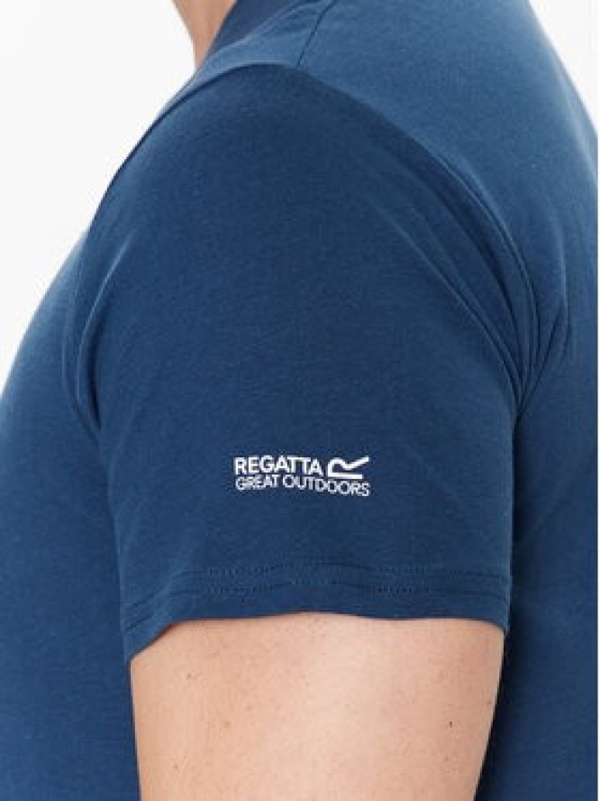 Regatta T-Shirt Breezed III RMT273 Granatowy Regular Fit