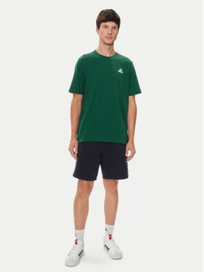 adidas T-Shirt Essentials Single Jersey Embroidered Small Logo IJ6111 Zielony Regular Fit