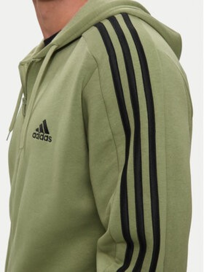 adidas Bluza Essentials Fleece 3-Stripes JE0341 Zielony Regular Fit